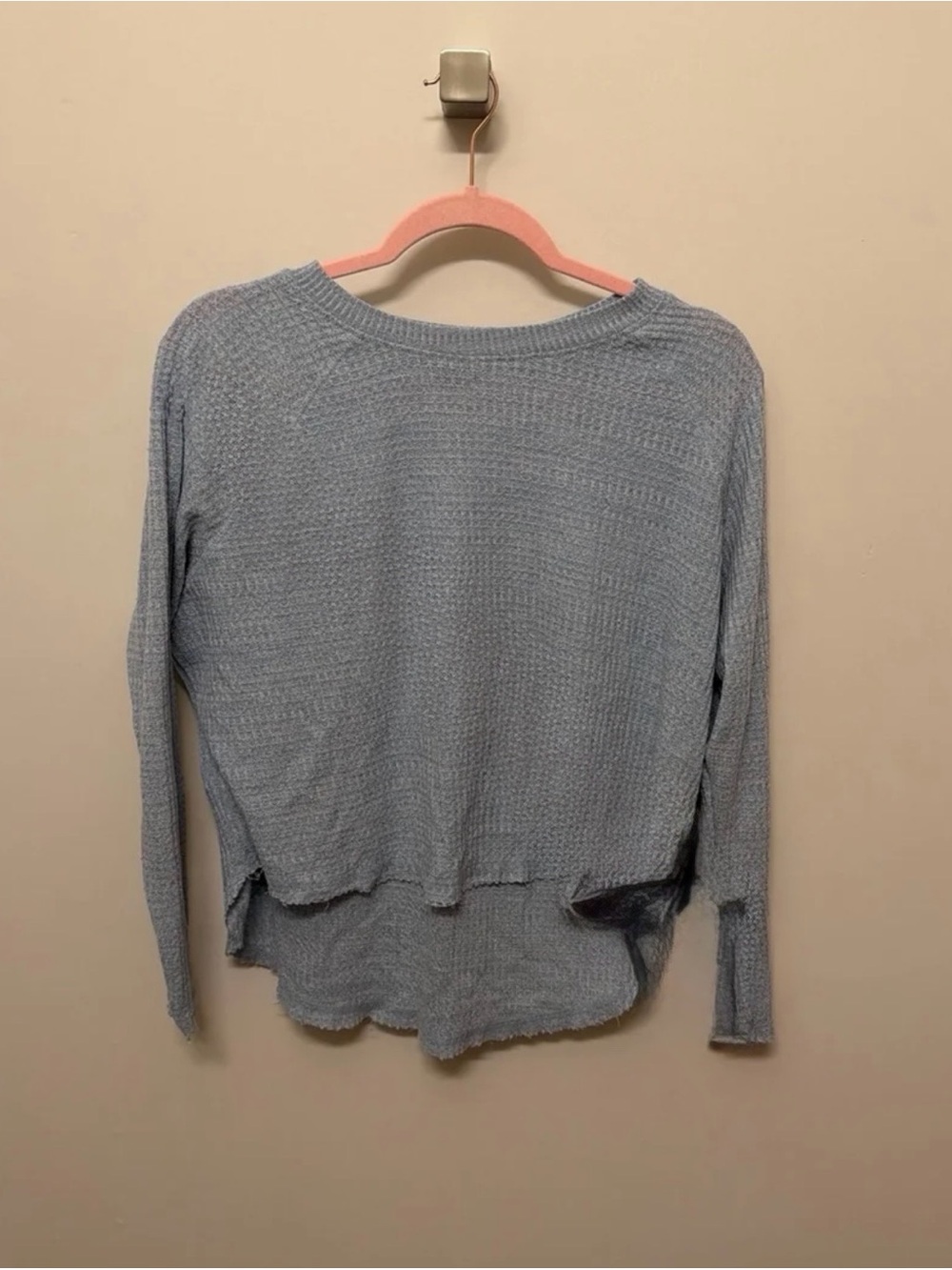 Sky Blue Waffle-Knit Sweater